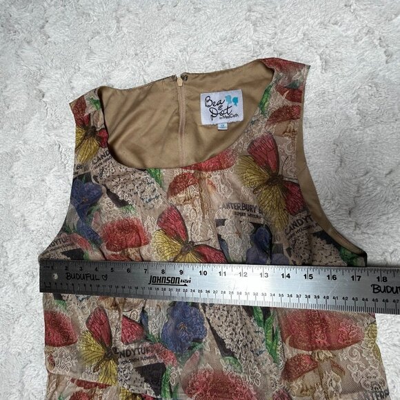 Bea & Dot by Modcloth Multicolor Butterfly Print A-Line Dress Plus Size 1X Lined - Picture 6 of 11
